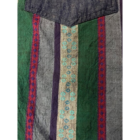 Vintage 90s Huntington Ridge Denim Shirt Womens M 1993 Striped Button Up - Picture 5 of 13